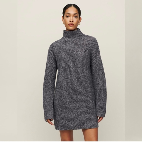 Reformation Dresses & Skirts - Reformation Gray 100% Wool Zucca Sweater Mini Dress Size Small
